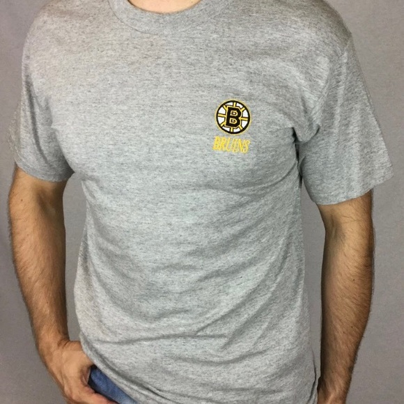 NHL Original Boston Bruins crew neck grey hockey t- shirt short sleeved - Picture 1 of 3